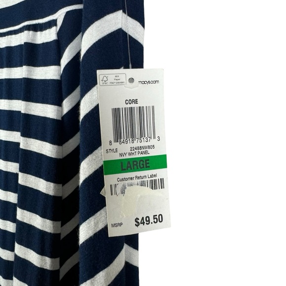 Style & Co Maxi Skirt Navy White Stripes Size Large - Picture 7 of 8